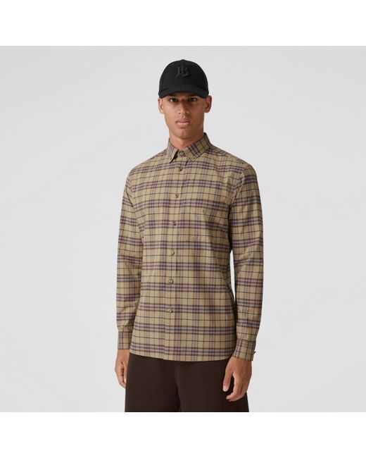 Burberry check detail stretch cotton top 2025
