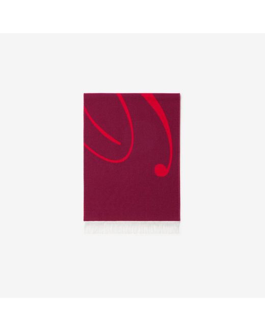 Burberry Red Logo Wool Silk Scarf