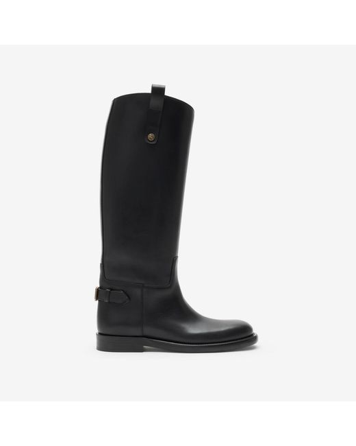Burberry Black Leather Cavalier Boots
