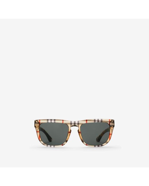Burberry Green Check Square Sunglasses