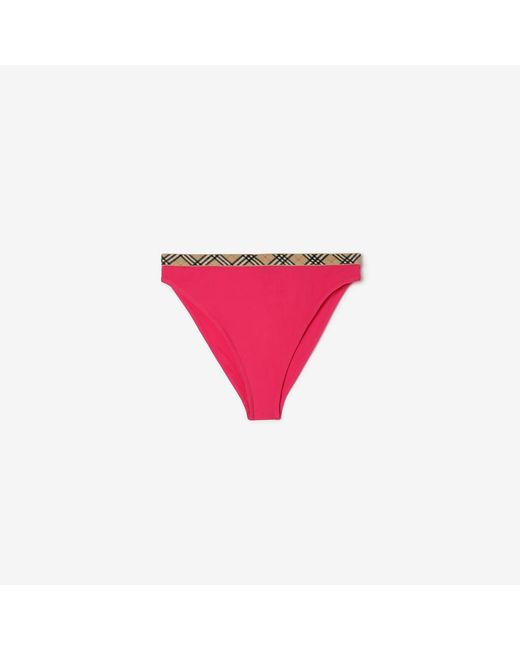 Burberry Pink Check Trim Bikini Briefs