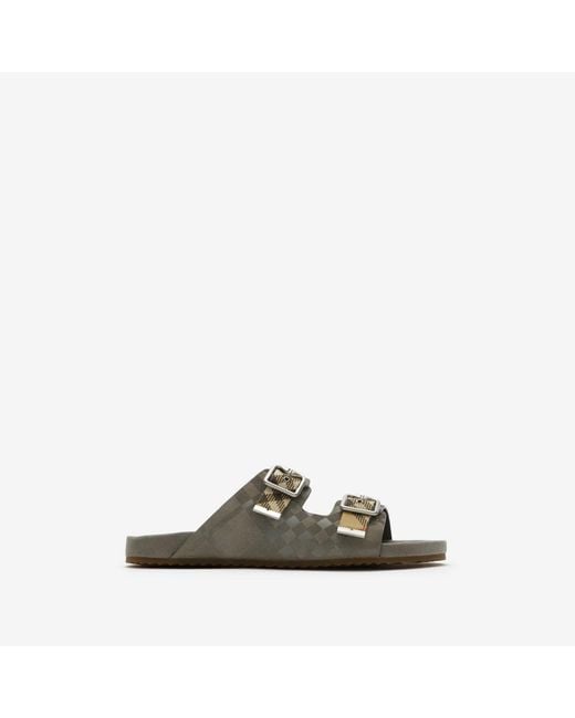 Burberry Multicolor Check Suede Urchin Sandals for men