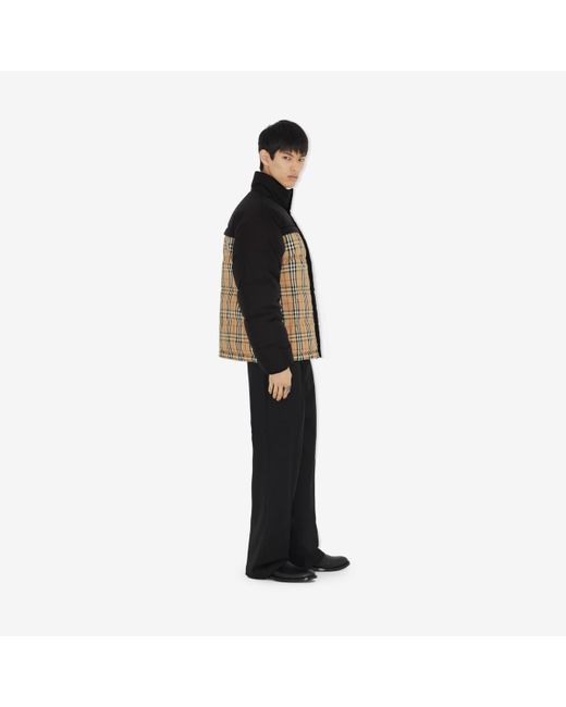 Burberry Black Reversible Check Puffer Jacket for men