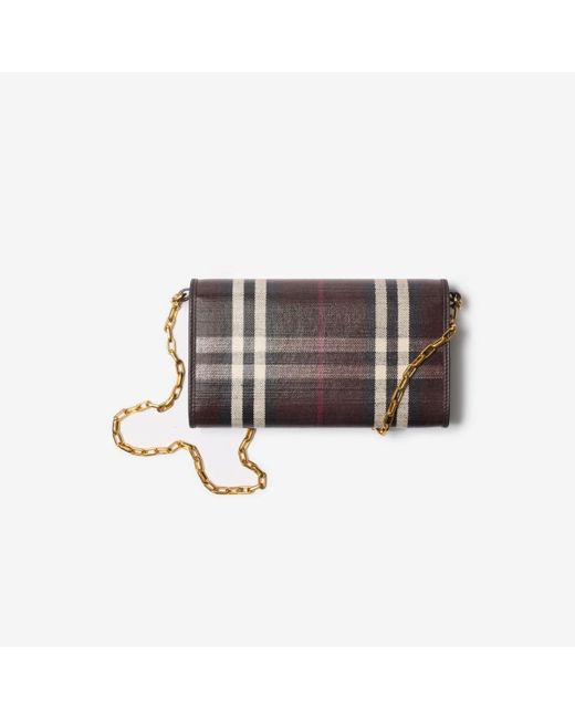 Burberry Brown Highlands Chain Strap Wallet​