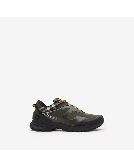 Burberry Black Check And Mesh Discover Sneakers for men