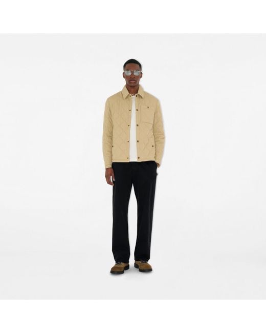 Burberry Natural Quilted Gabardine Overshirt for men