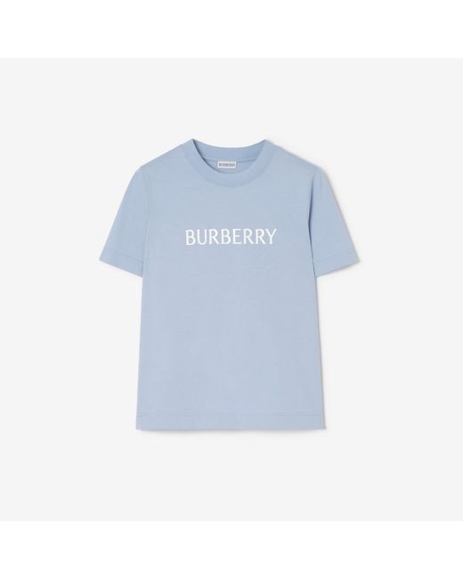 Burberry Blue Logo Cotton T-Shirt