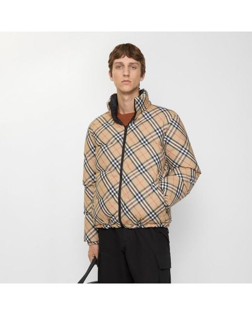 Reversible Check Snowdon Puffer Jacket Burberry pour homme en coloris Natural