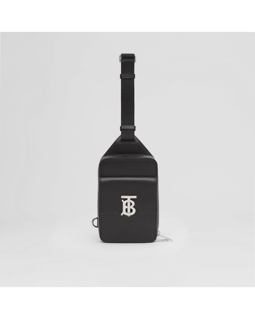 Burberry Monogram Motif Leather Crossbody Bag in Black for Men Lyst