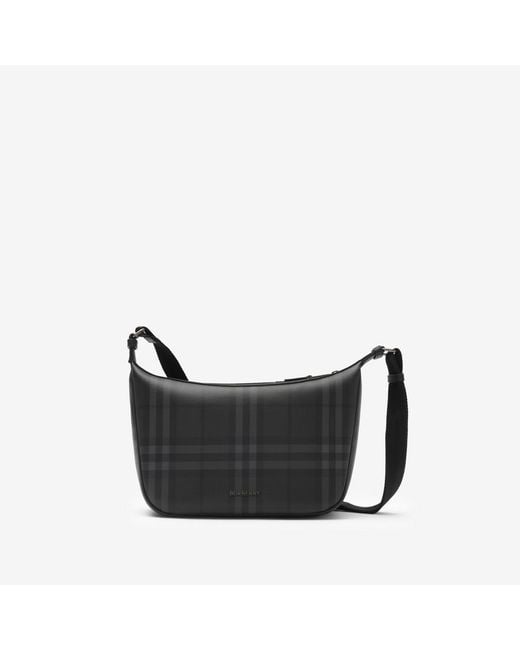 Burberry Black City Check Sling Bag for men