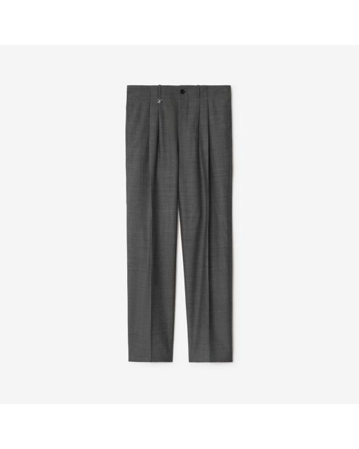 Burberry Gray Wool Tailored Trousers for men