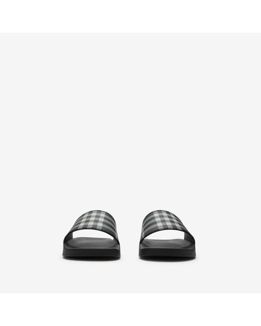 Burberry Black Check Slides for men