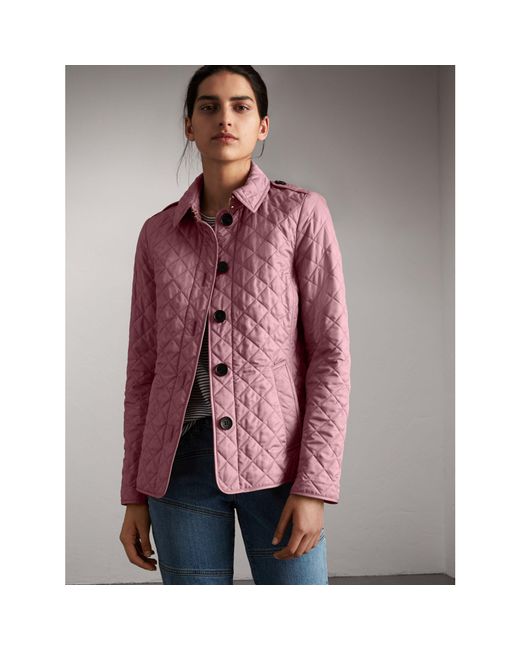 Burberry Pink Diamond Quilted Jacket Vintage Rose