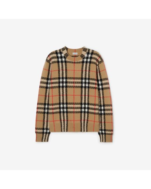 Burberry Multicolor Check Cashmere Sweater for men
