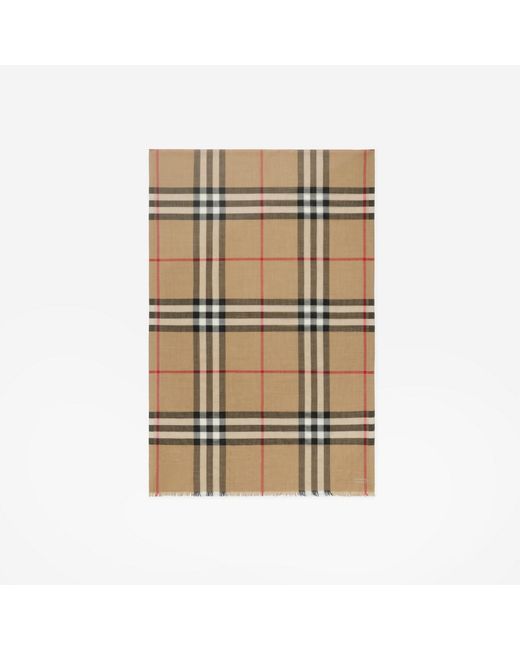 Burberry Natural Check Wool Silk Scarf