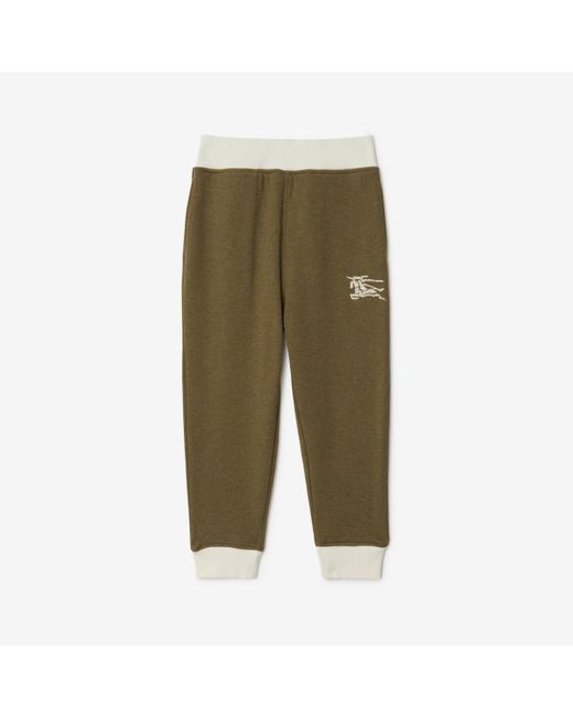 Burberry Green Cotton Track Pants for men
