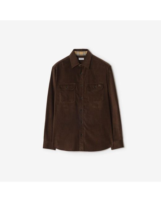Burberry Brown Corduroy Overshirt for men