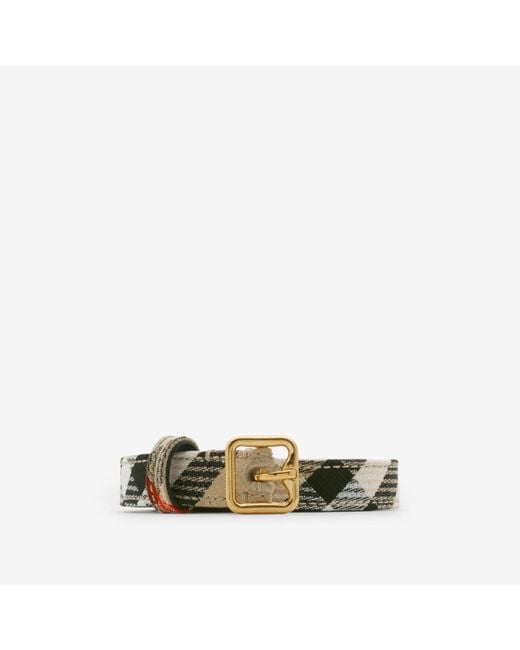 Burberry Green Thin Check B Buckle Belt