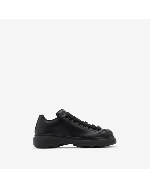 Burberry Black Leather Ranger Shoes for men