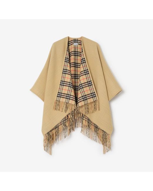 Burberry Metallic Reversible Check Wool Cape