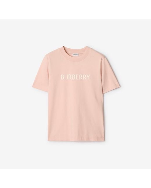 Burberry Pink Logo Cotton T-Shirt