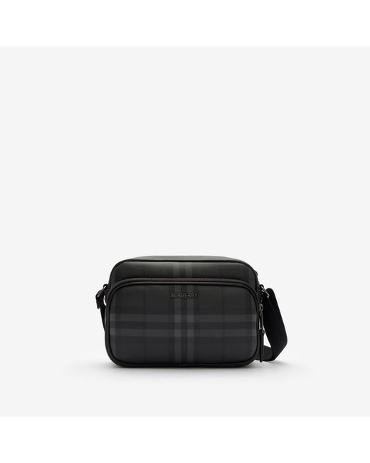 Burberry Black City Check Pocket Crossbody Bag for men