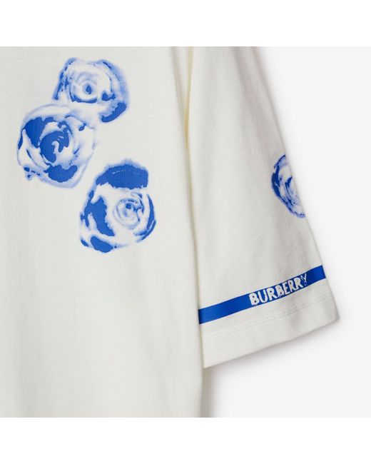 Burberry Blue Rose Cotton T-shirt for men