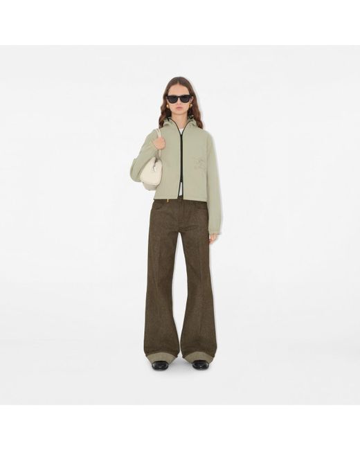 Cropped Reversible Check Jacket Burberry en coloris Green