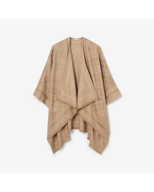 Burberry Natural Check Wool Cashmere Cape