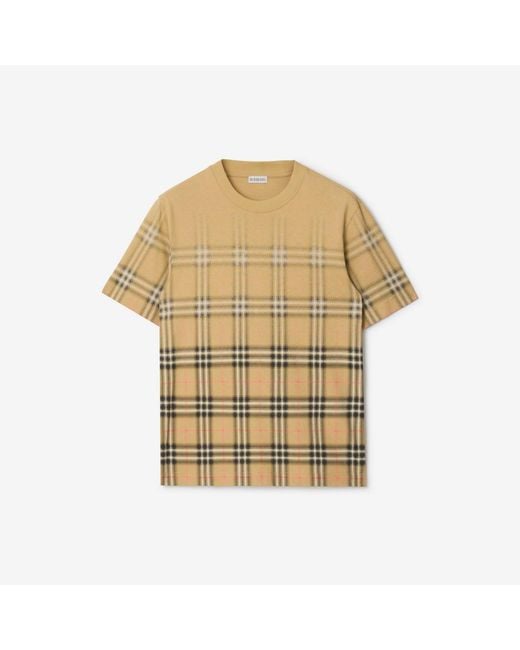Burberry Natural Gradient Check Cotton T-Shirt for men