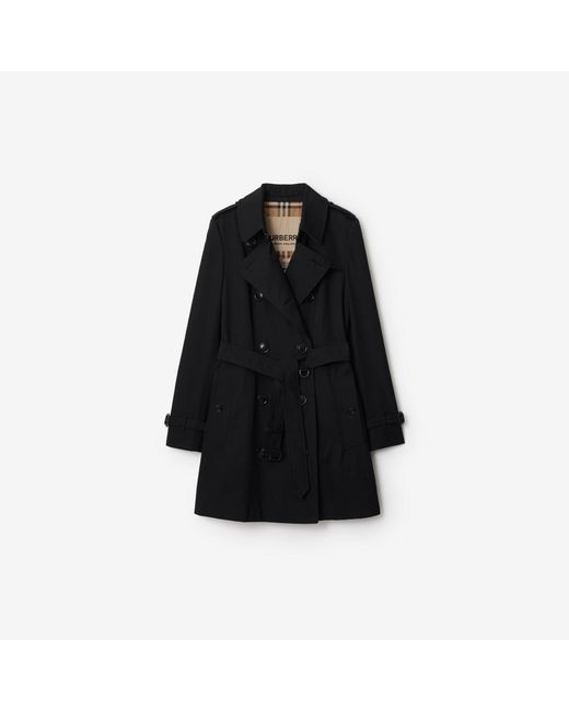 Burberry Black Short Chelsea Heritage Trench Coat