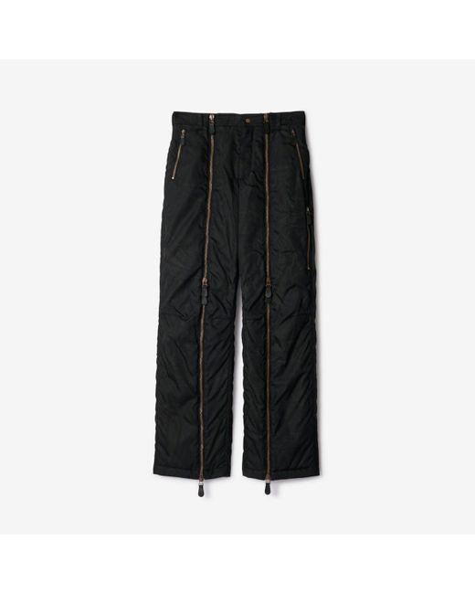 Burberry Black Paisley Nylon Zip Cargo Trousers for men