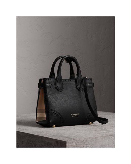 Burberry Black Small House Check Detail Banner Bag
