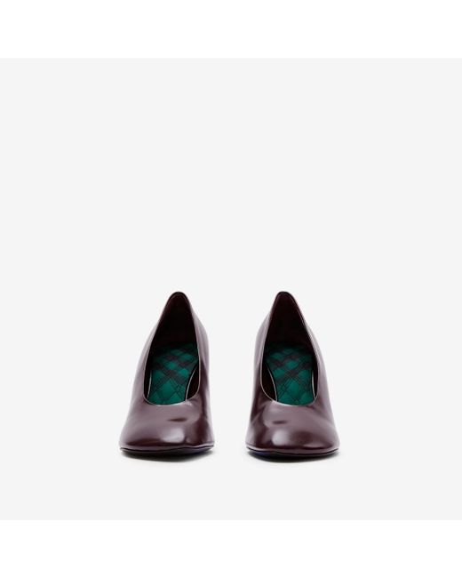 Burberry Purple Leather Baby Pumps