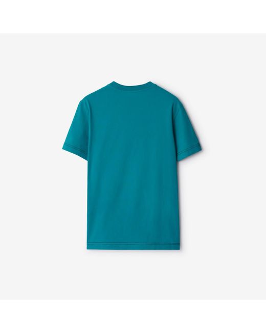 Burberry Blue Cotton T-shirt for men