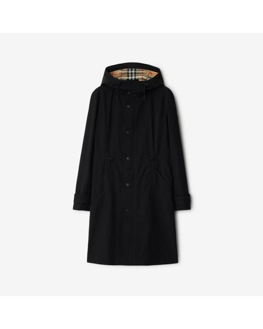 Burberry Black Nylon Cotton Parka