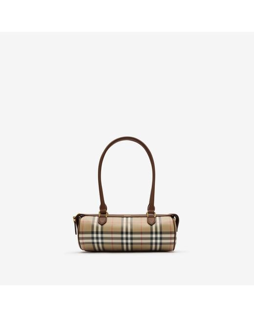 Burberry Metallic Mini Check Barrel Bag