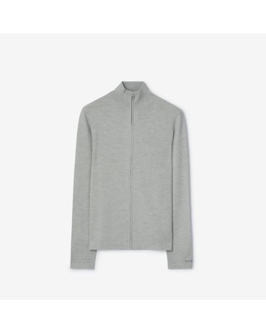 Burberry Gray Wool Jacket for men