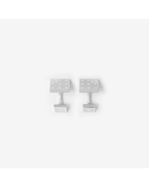 Burberry White Check Prism Cufflinks for men