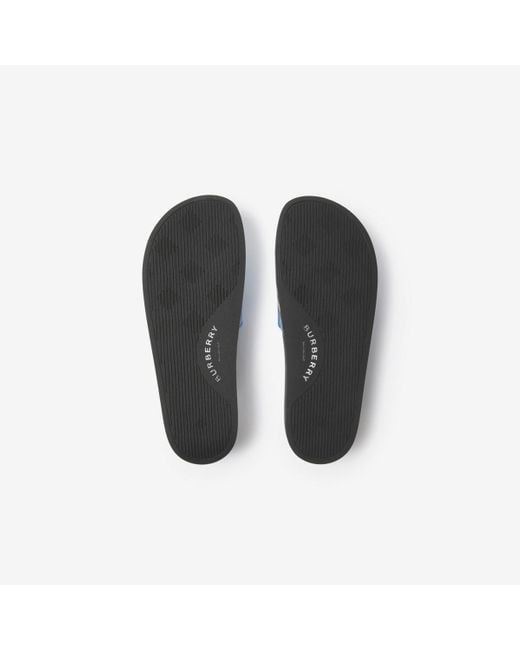 Burberry Blue Check Slides for men