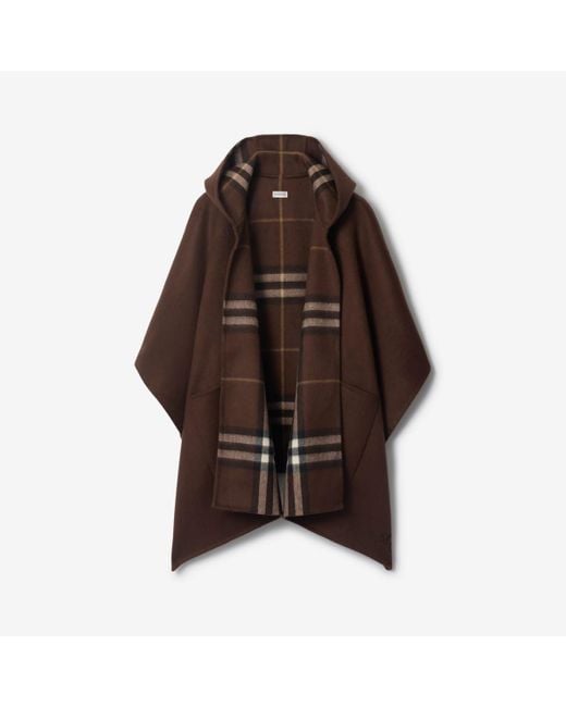 Burberry Brown Cashmere Hooded Cape