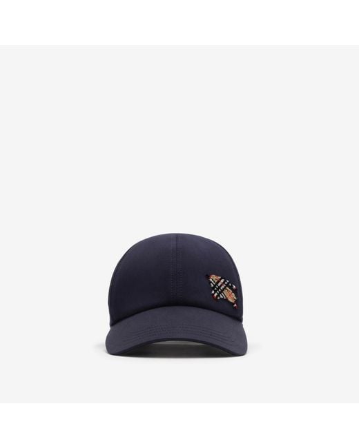 Burberry Blue Knight Tropical Gabardine Baseball Cap for men