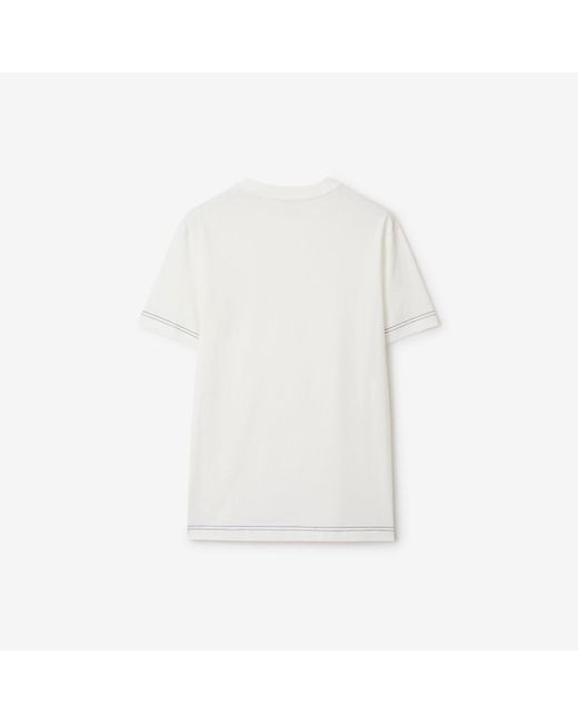 Burberry White Cotton T-shirt for men