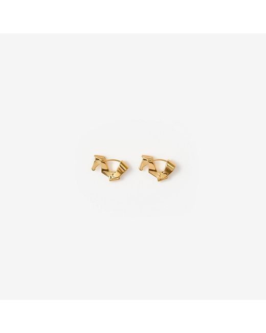Burberry Metallic Horse Hoop Earrings
