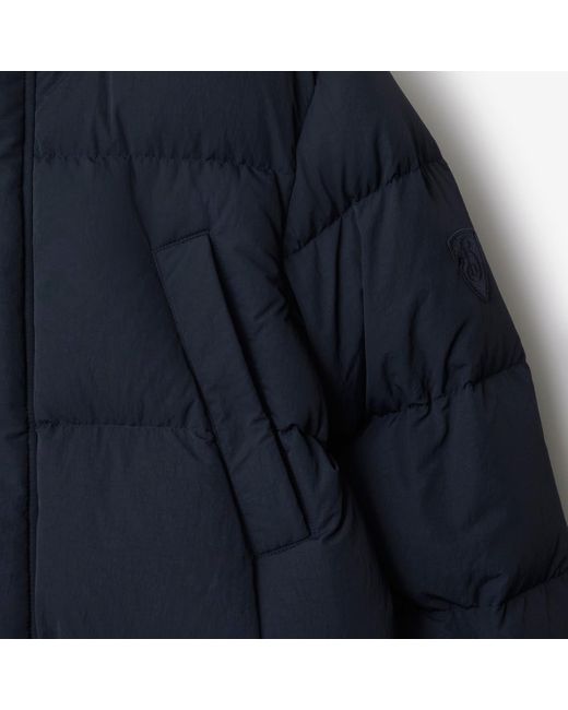 Burberry Blue Nylon Puffer Coat for men