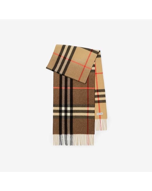 Burberry Brown Gradient Check Cashmere Scarf