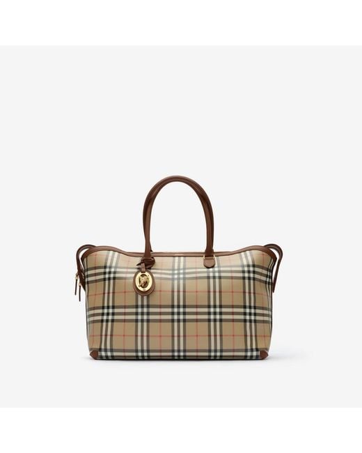 Burberry Multicolor Medium Check Zip Tote
