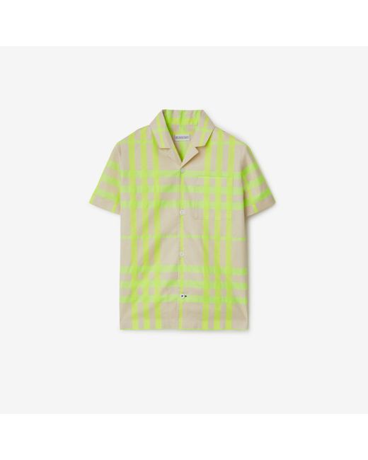 Burberry Green Check Cotton Blend Shirt for men