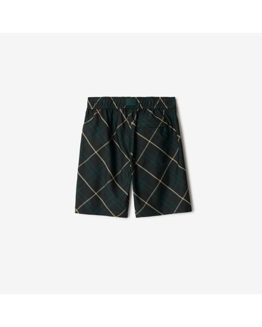 Burberry Green Check Shorts for men