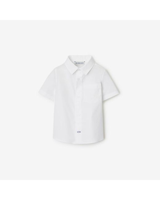 Burberry White Stretch Cotton Shirt for men